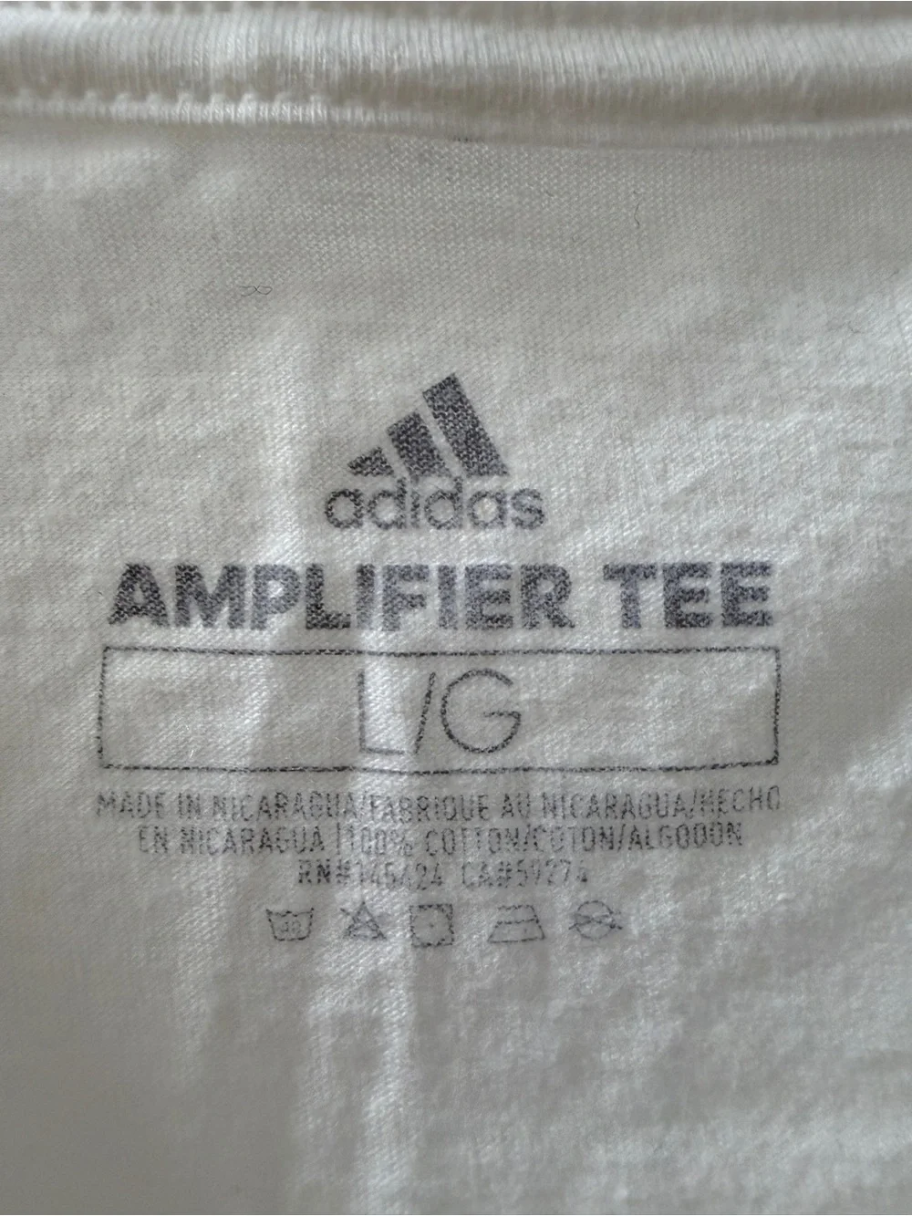 Adidas Women's White Graphic Logo Tee - Light Blue Print